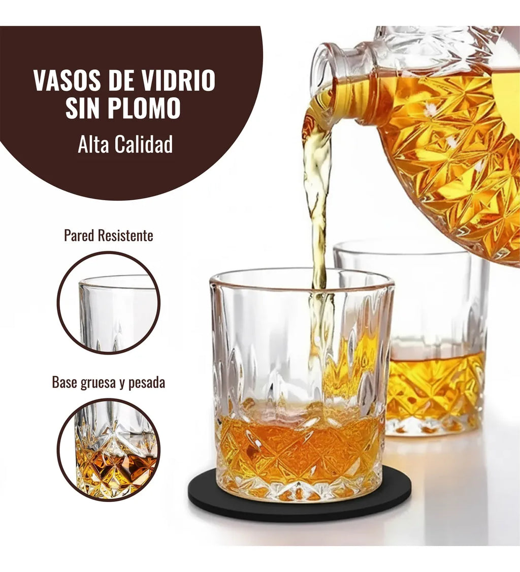 Juego De Vasos De Whisky Con Estuche Y 8 Rocas De Granito