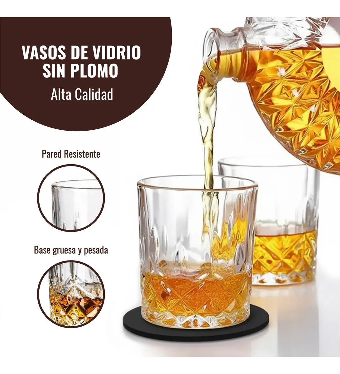 Juego De Vasos De Whisky Con Estuche Y 8 Rocas De Granito